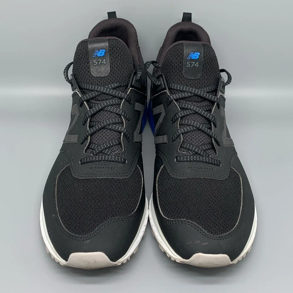 New Balance 574 Black Blue Running Shoes MS574SCS‎ Men's Sz 13